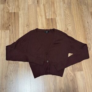 Lulu's Deep Brown Ribbed Cardigan